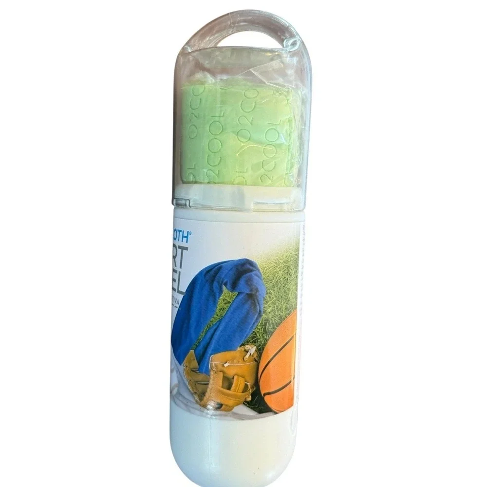 O2COOL Arcticloth Sport Towel CT01001 Lime Green 13x33in Cooling Gym Yoga